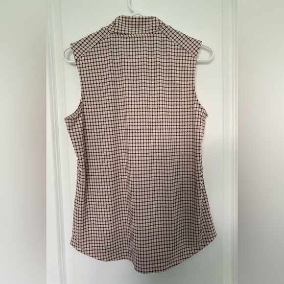 4/$25 Adrianna Papell Checkered Collared Blouse with Front Tie Women’s M - Picture 3 of 9